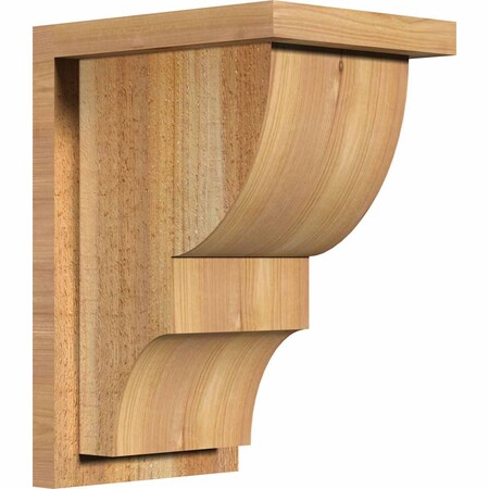 Ekena Millwork Ridgewood Rough Sawn Corbel w/Backplate, Western Red Cedar, 8"W x 10"D x 14"H COR08X10X14RID01RWR